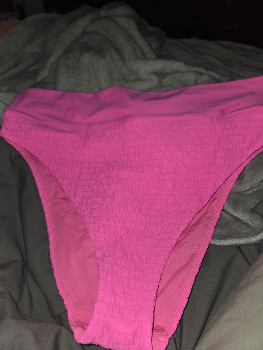 NEW Aerie High-Rise Textured Bikini Bottom - Hot Pink Size XL